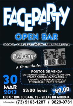 panfleto Faceparty Open Bar