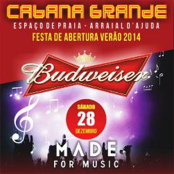 panfleto Budweiser Made for Music - Abertura do Vero 2014