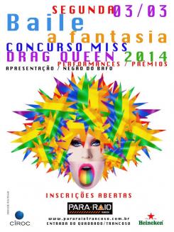 panfleto Baile a Fantasia - Miss Drag Queen 2014
