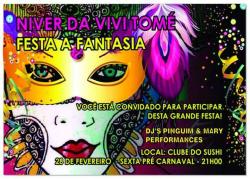 panfleto Niver da Vivi Tom - Festa Fantasia