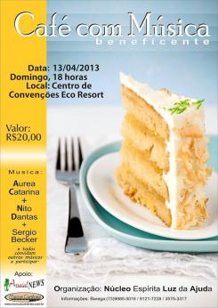 panfleto Caf com Msica beneficiente