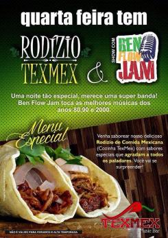 panfleto Rodzio de comida mexicana + Ben Flow Jam
