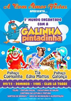 panfleto 1 mundo encantado com a Galinha Pintadinha