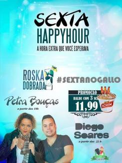 panfleto Happy Hour com Petra Bouas & Diego Soares