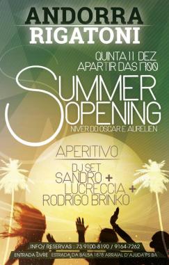 panfleto Summer Opening Aperitivo