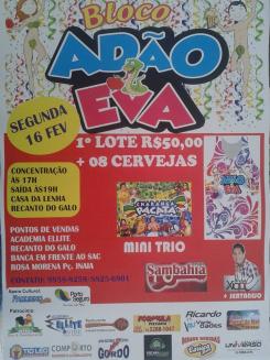 panfleto Bloco Ado e Eva