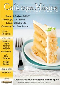 panfleto Caf com Msica beneficiente
