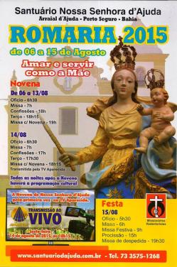 panfleto Romaria 2015 - Festa de Nossa Senhora d'Ajuda