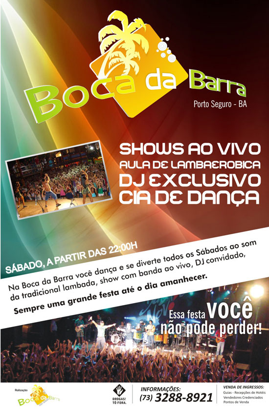 Cartaz  - Boca da Barra - Av. Beira Mar km 5, Praia de Taperapuan, Domingo 22 de Setembro de 2013