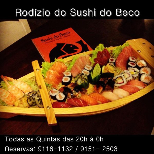 Cartaz  - Sushi do Beco - Beco das Cores - Rua do Mucug, 201, Quinta-feira 18 de Abril de 2013
